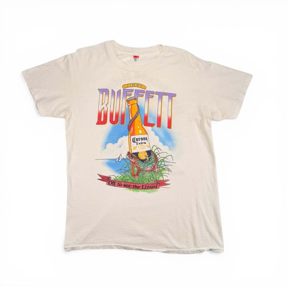 1989 Jimmy Buffett Mud Island Meltdown T-Shirt Hanes XL Off to see the Lizard